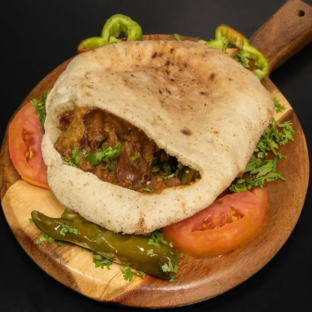Foul with Falafel Sandwich